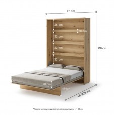 Sienas gulta 140 BED CONCEPT BC-01, ozols artisan